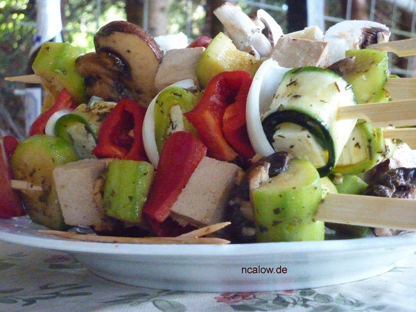 Spieß vor dem Grillen Spieß vor dem Grillen